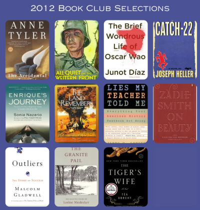 2012 book club selections