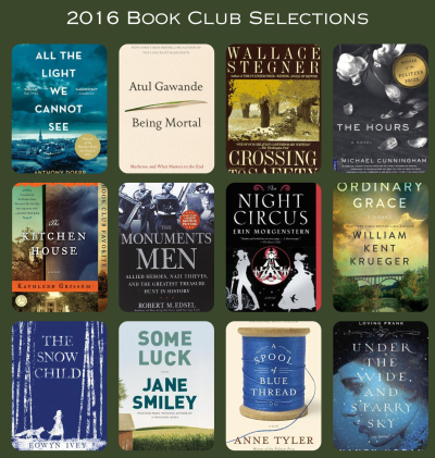 2016 book club selections