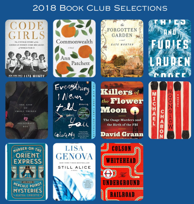 2018 book club selections